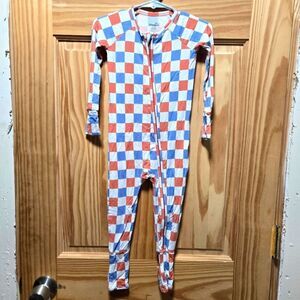 Dream Big Little Co Bamboo Romper Checker Print